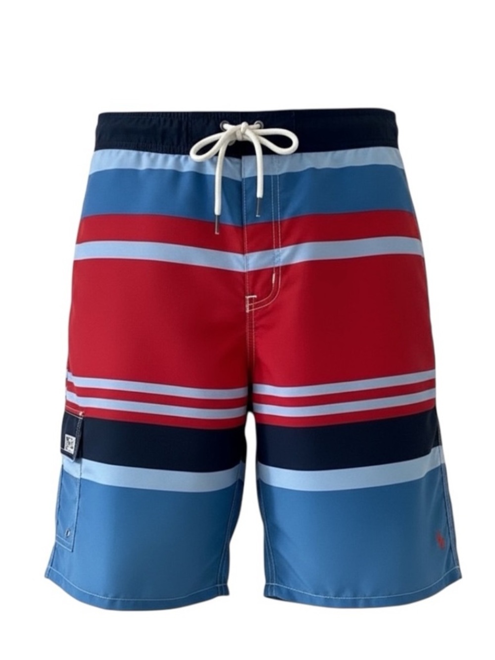 Polo by Ralph Lauren Red, Navy and Light Blue Striped Swim Trunks Size XL